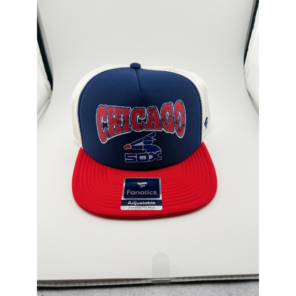 Chicago White Sox Fanatics Hat Mens Red Blue White Trucker Snapback Cap